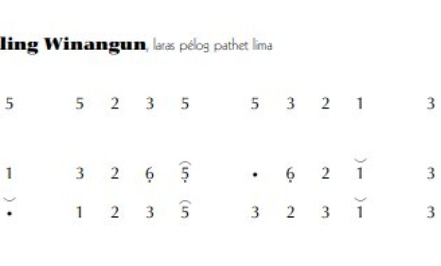 notasi Ladrang Éling-Éling Winangun Pelog 5